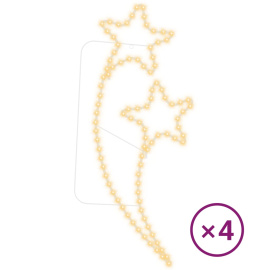 vidaXL Světelné řetězy ve tvaru hvězdy 4 ks teplé bílé 125,5x53x4,5 cm (3154324)