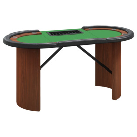 vidaXL Pokerový stůl pro 10 hráčů držák na chipy zelený 160x80x75 cm