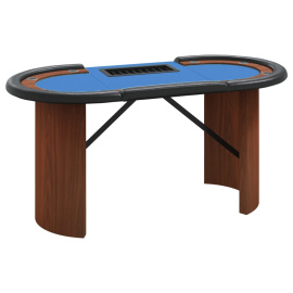 vidaXL Pokerový stůl pro 10 hráčů držák na chipy modrý 160x80x75 cm