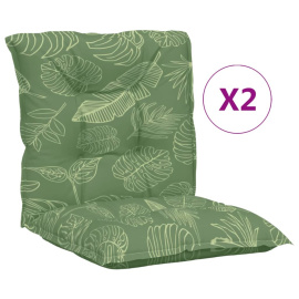 vidaXL Podušky na židli s nízkým opěradlem 2 ks vzor listů textil (360350)
