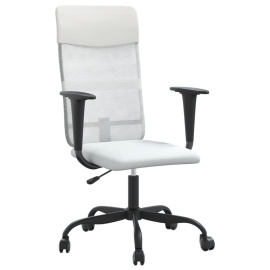 vidaXL Kancelářská židle bílá síťovina a umělá kůže (353015)