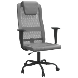 vidaXL Kancelářská židle šedá síťovina a umělá kůže (353020)