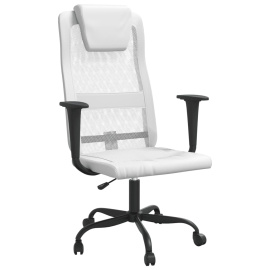 vidaXL Kancelářská židle bílá síťovina a umělá kůže (353021)