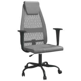 vidaXL Kancelářská židle šedá síťovina a umělá kůže (353024)