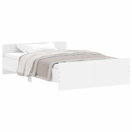 vidaXL Rám postele s hlavovým a nožním čelem bílý 120 x 200 cm (3203740)