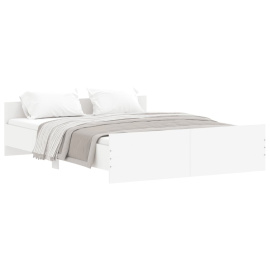 vidaXL Rám postele s hlavovým a nožním čelem bílý 150 x 200 cm (3203754)