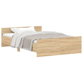 vidaXL Rám postele s hlavovým a nožním čelem dub sonoma 120 x 190 cm (3203777)