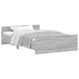 vidaXL Rám postele s hlavovým a nožním čelem šedý sonoma 120 x 190 cm (3203780)