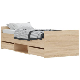 vidaXL Rám postele s hlavovým a nožním čelem dub sonoma 75 x 190 cm (3203819)