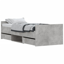 vidaXL Rám postele s hlavovým a nožním čelem betonově šedý 75 x 190 cm (3203820)