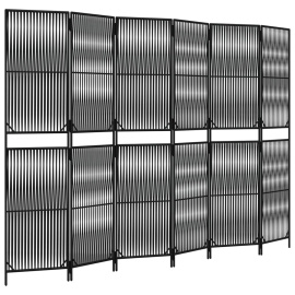 vidaXL Dělicí stěna 6 panelů černá polyratan (365400)