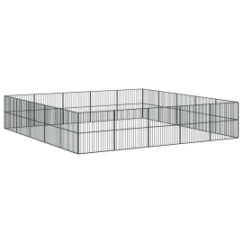 vidaXL Ohrádka pro psy 20 panelů černá pozinkovaná ocel (3209556)