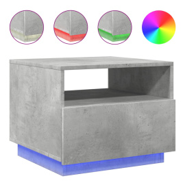 vidaXL Konferenční stolek s LED osvětlením betonově šedý 50x49x40 cm (839829)