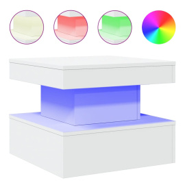 vidaXL Konferenční stolek s LED osvětlením bílý 50 x 50 x 40 cm (839840)