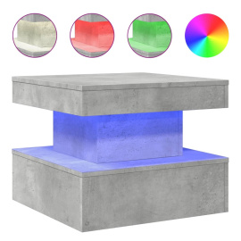 vidaXL Konferenční stolek s LED osvětlením betonově šedý 50x50x40 cm (839843)